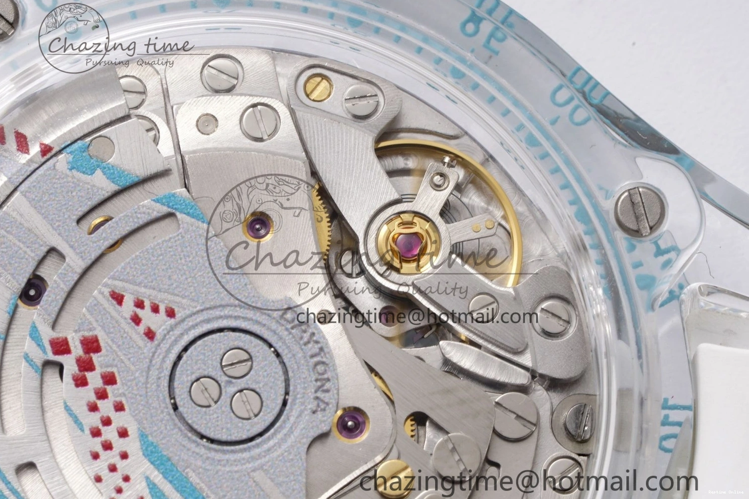 1221 Daytona Transparent IPK Best Edition Transparent Blue Dial on White Rubber Strap SA HighQuality 1969